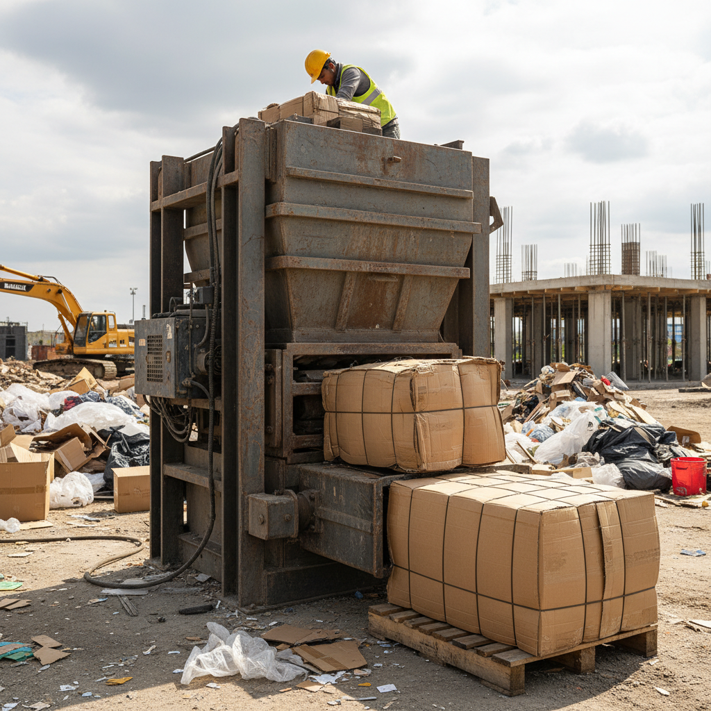 Carton Box Baling Press For Construction Site Waste