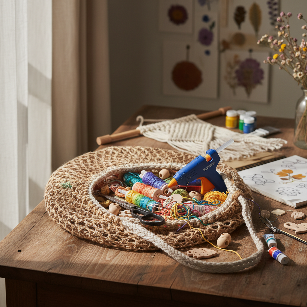 Woven Mesh Bag For DIY Crafts And Creative Projects