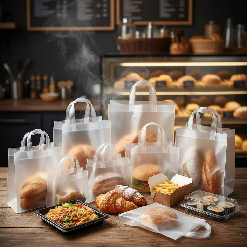 Pe Plastic Bags For Food Takeout And Bakery Packaging