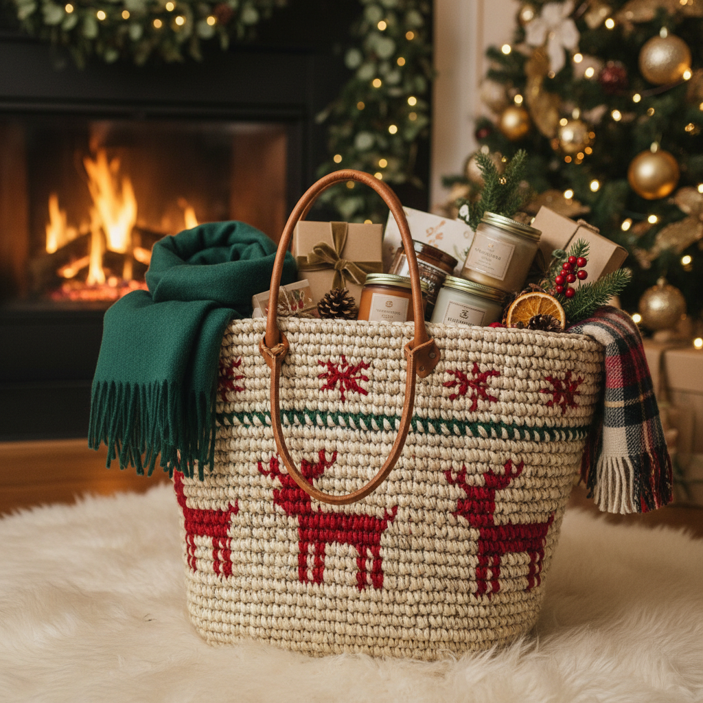 Woven Tote For Holiday Gifting And Seasonal Events