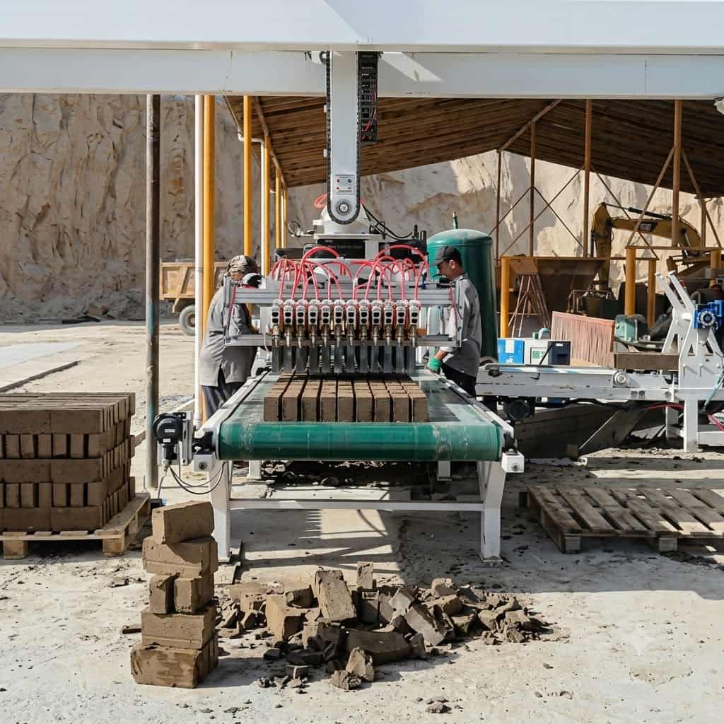 Small Full-Automatic Clay Brick Stacking Machine Integrated with Drying and Natural Air-Drying