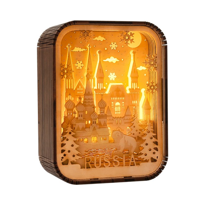 DIY Wooden Lighted Cityscape Night Lamp Kit