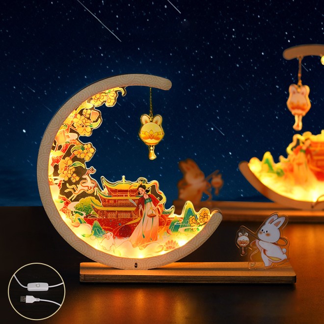 Customizable Wooden Puzzle Lantern - Engrave or Print Your Exclusive Design & Message