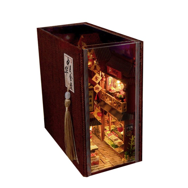 Chinese Street Book Nook Kit with LED