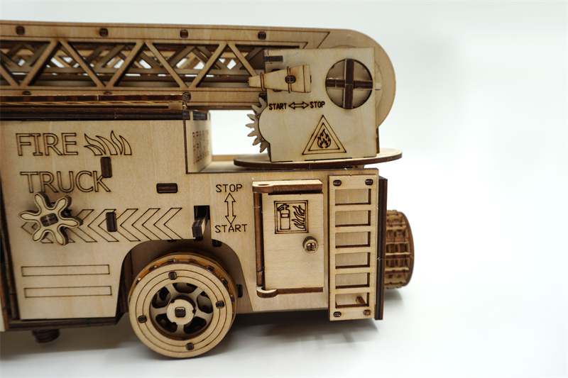 DIY wooden fire truck building kit