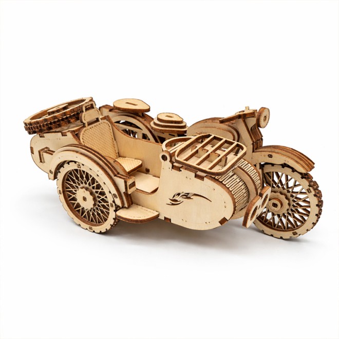 DIY Wooden Sidecar Motorcycle Model Kit