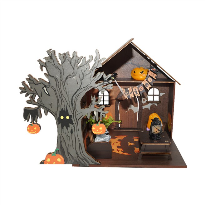 DIY Wooden Halloween Miniature House Kit