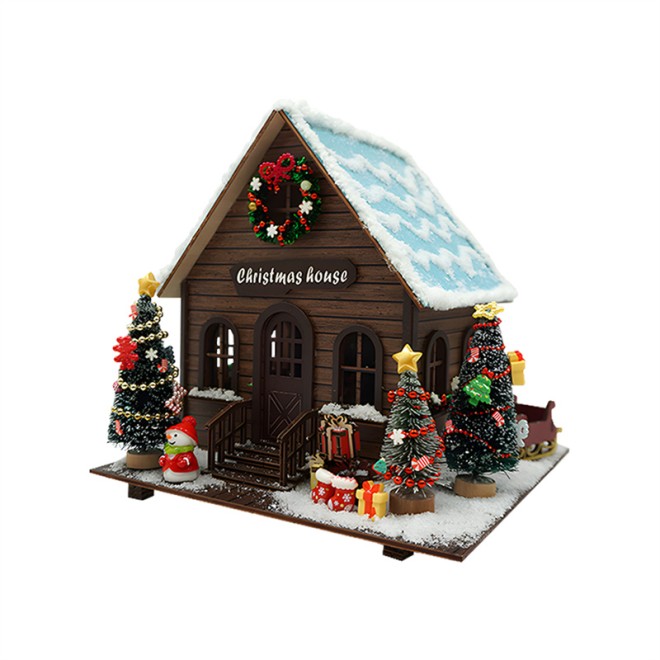 DIY Wooden Christmas Cottage Model Kit