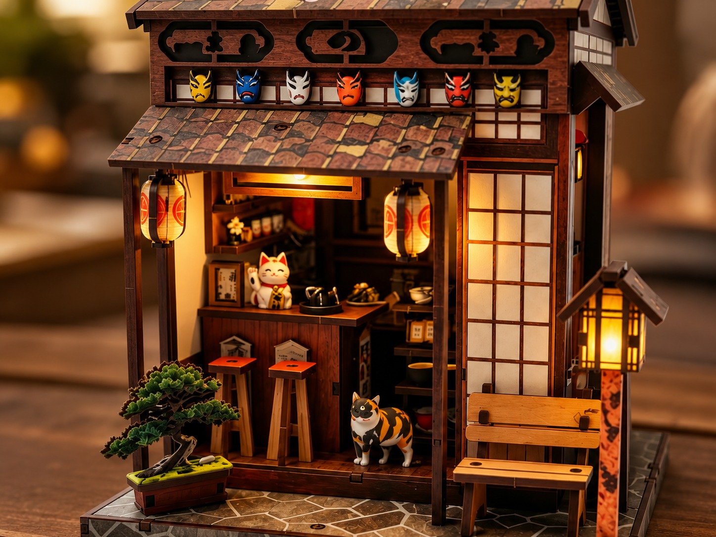 Japanese teahouse miniature house lifestyle scene