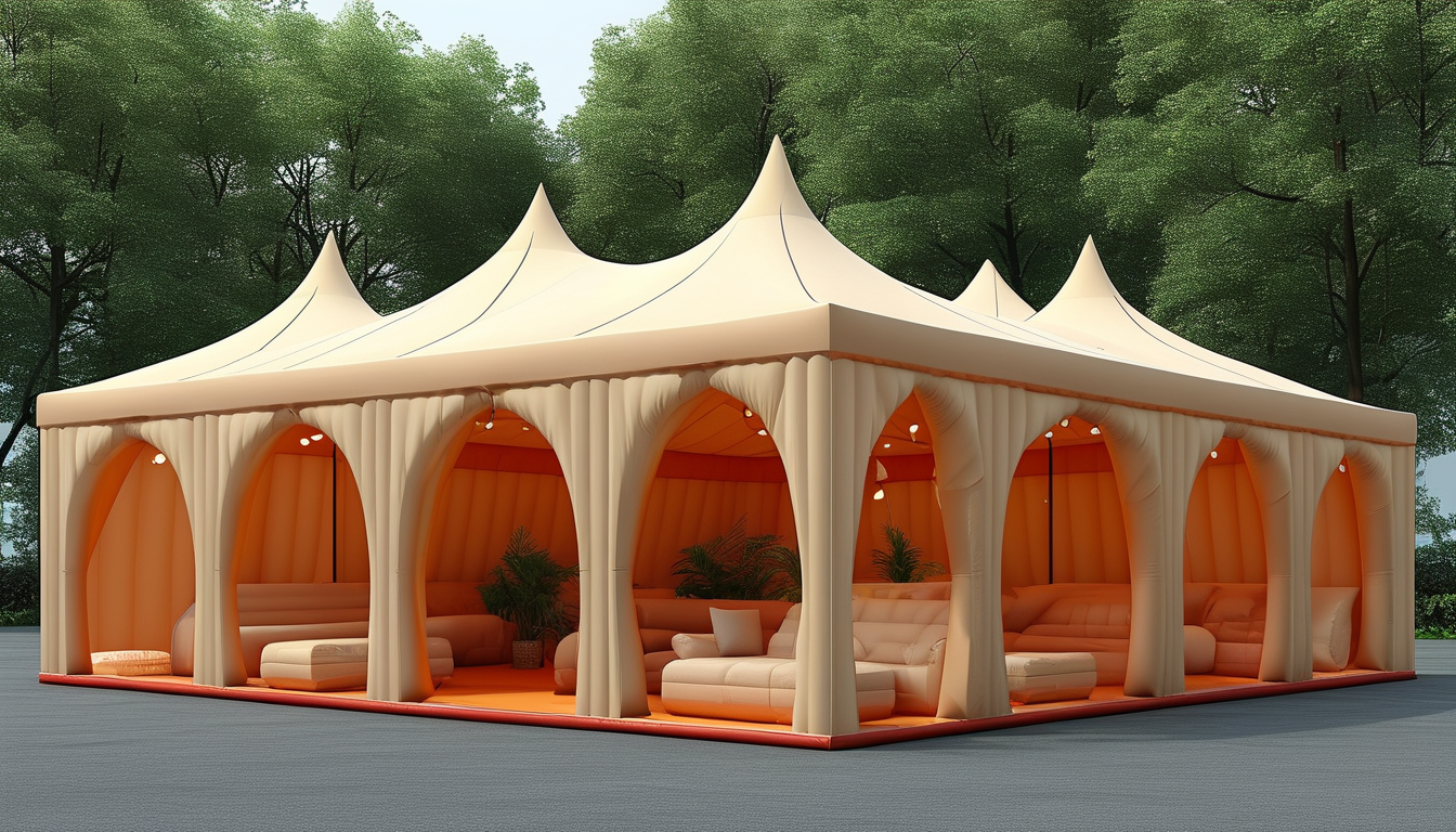Inflatable Tent With Furniture For Trade Show Booth Branding And Promotion