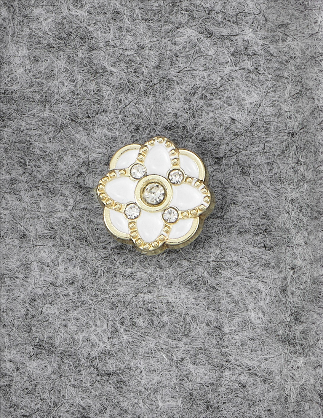 Alloy Button With Rhinestone Epoxy Fi...