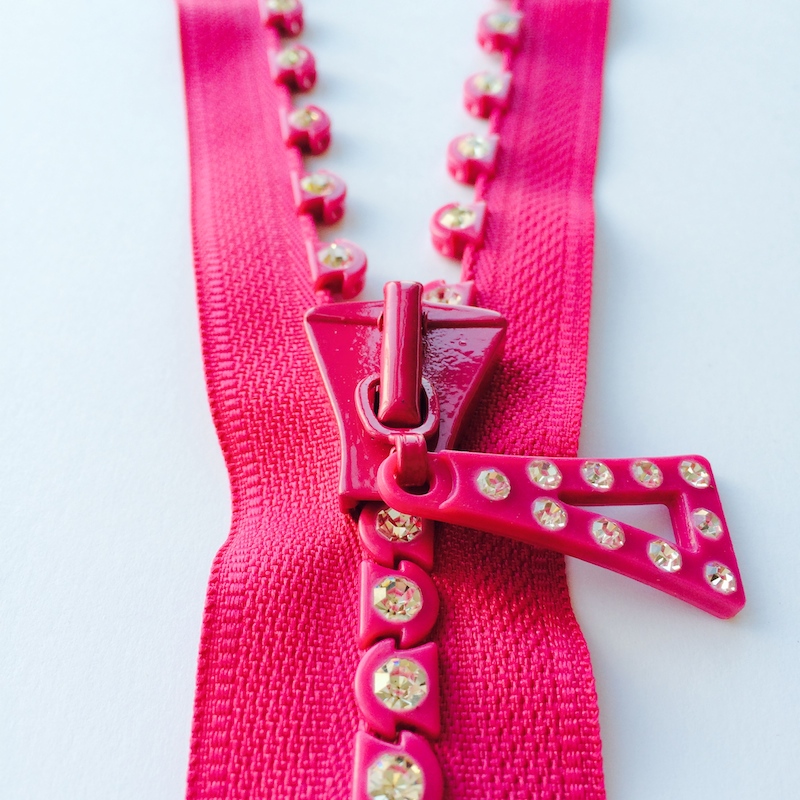 No.8 Rhinestone Zipper Closed End Pin...