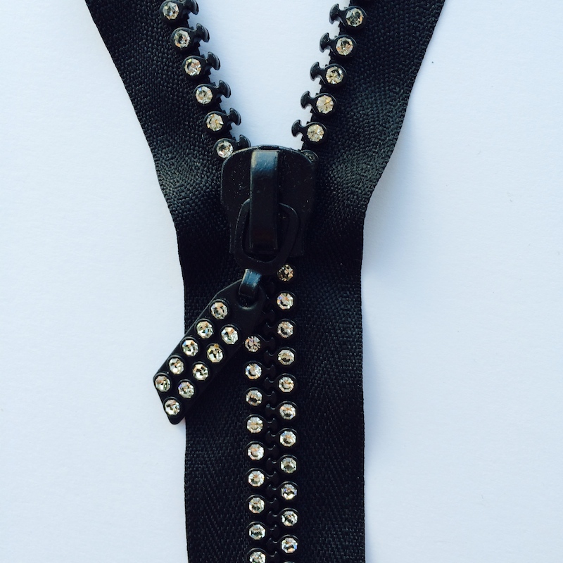 No.10 Rhinestone Zipper Black Tape Tr...