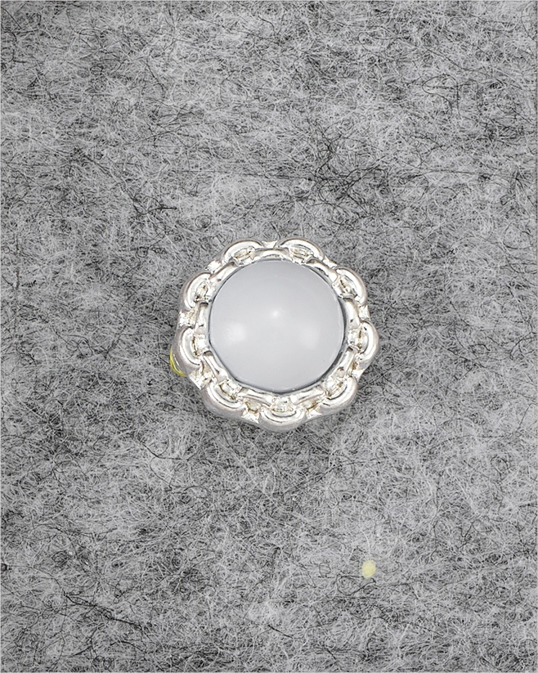 Silver Plated Alloy Button With Pearl