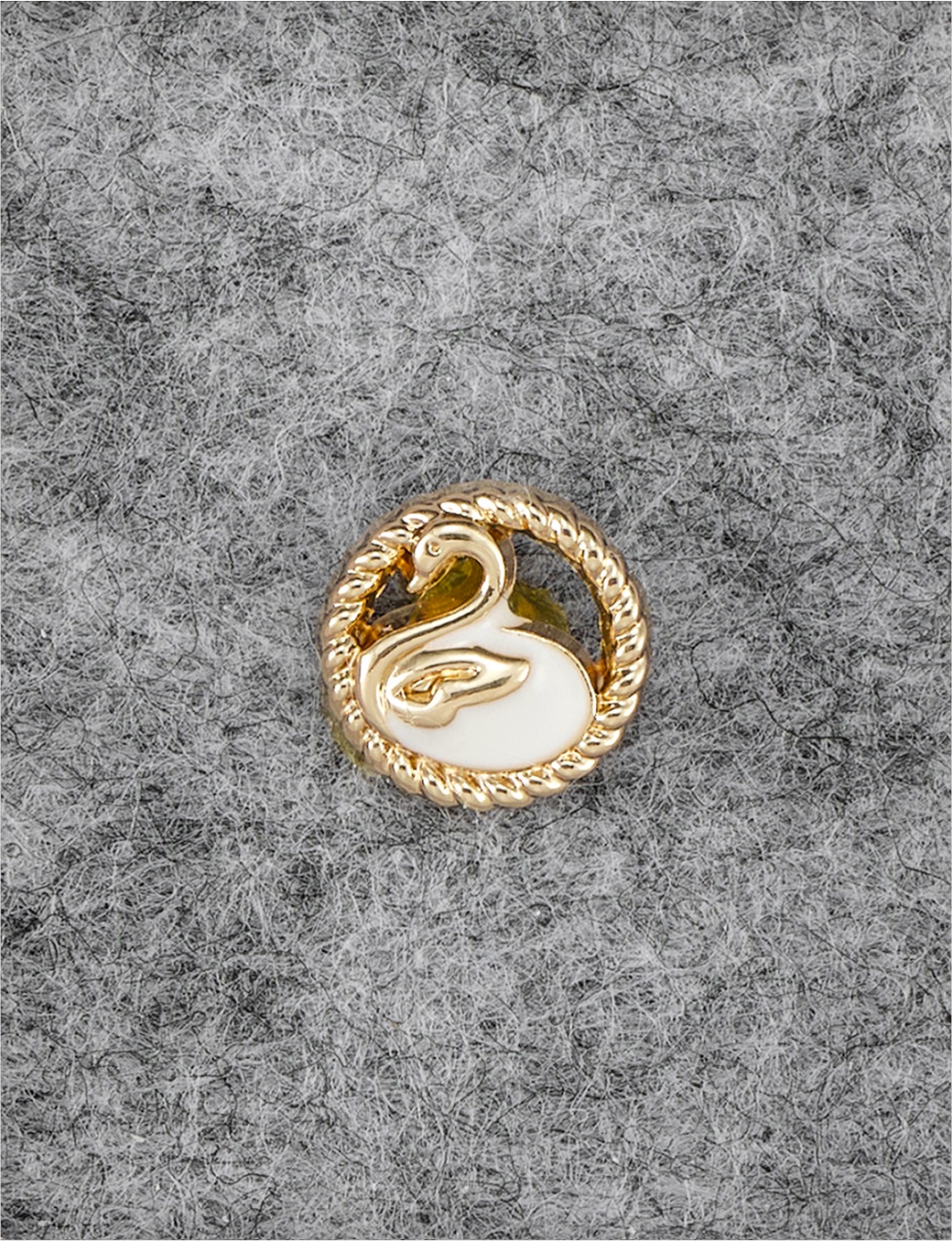 Gold Plated Round Swan Epoxy Filled A...