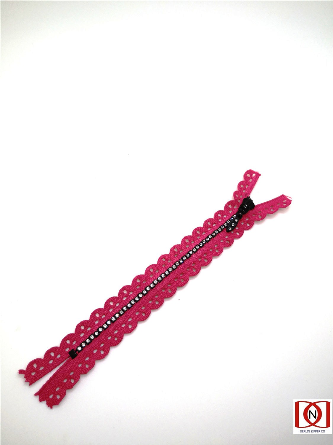 No.5 Rhinestone Zipper With Laser Cut Tape Closed End