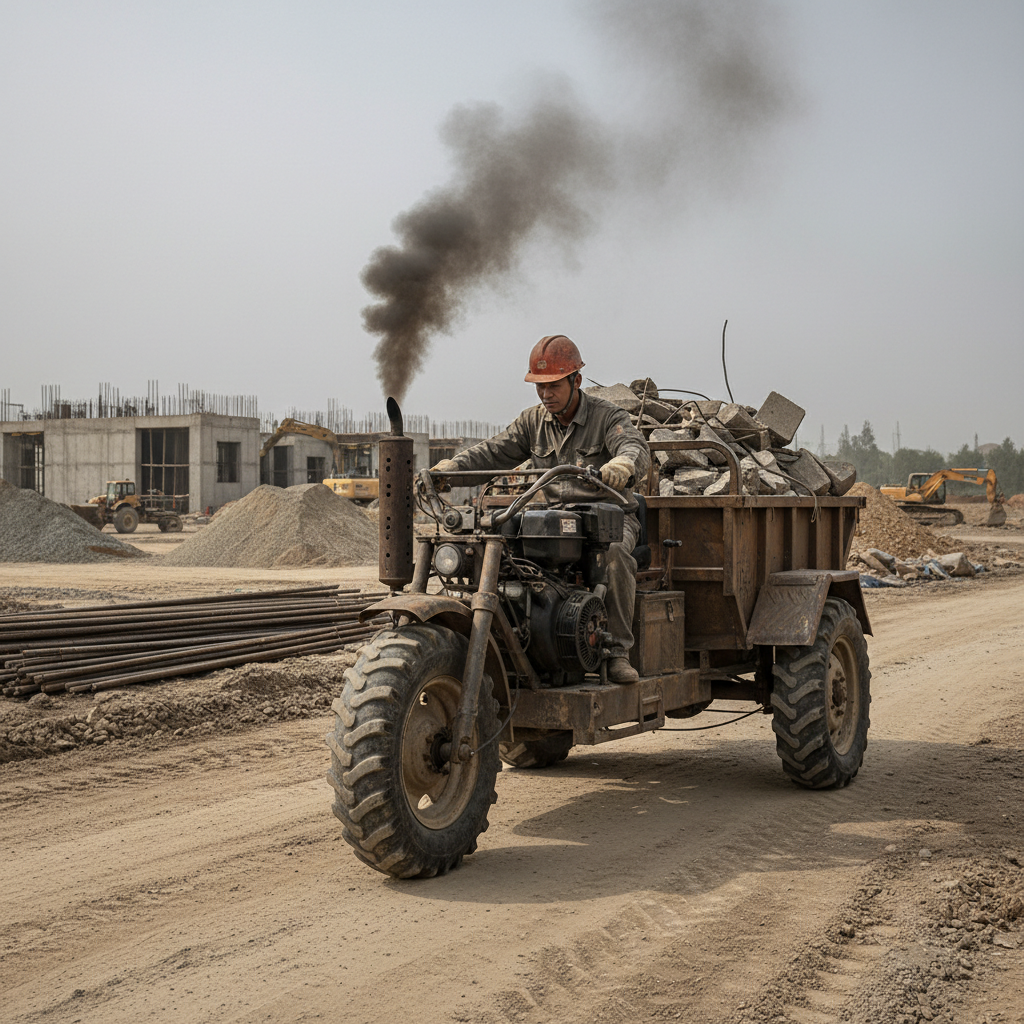 Diesel Mining Tricycle For Construction Site Hauling