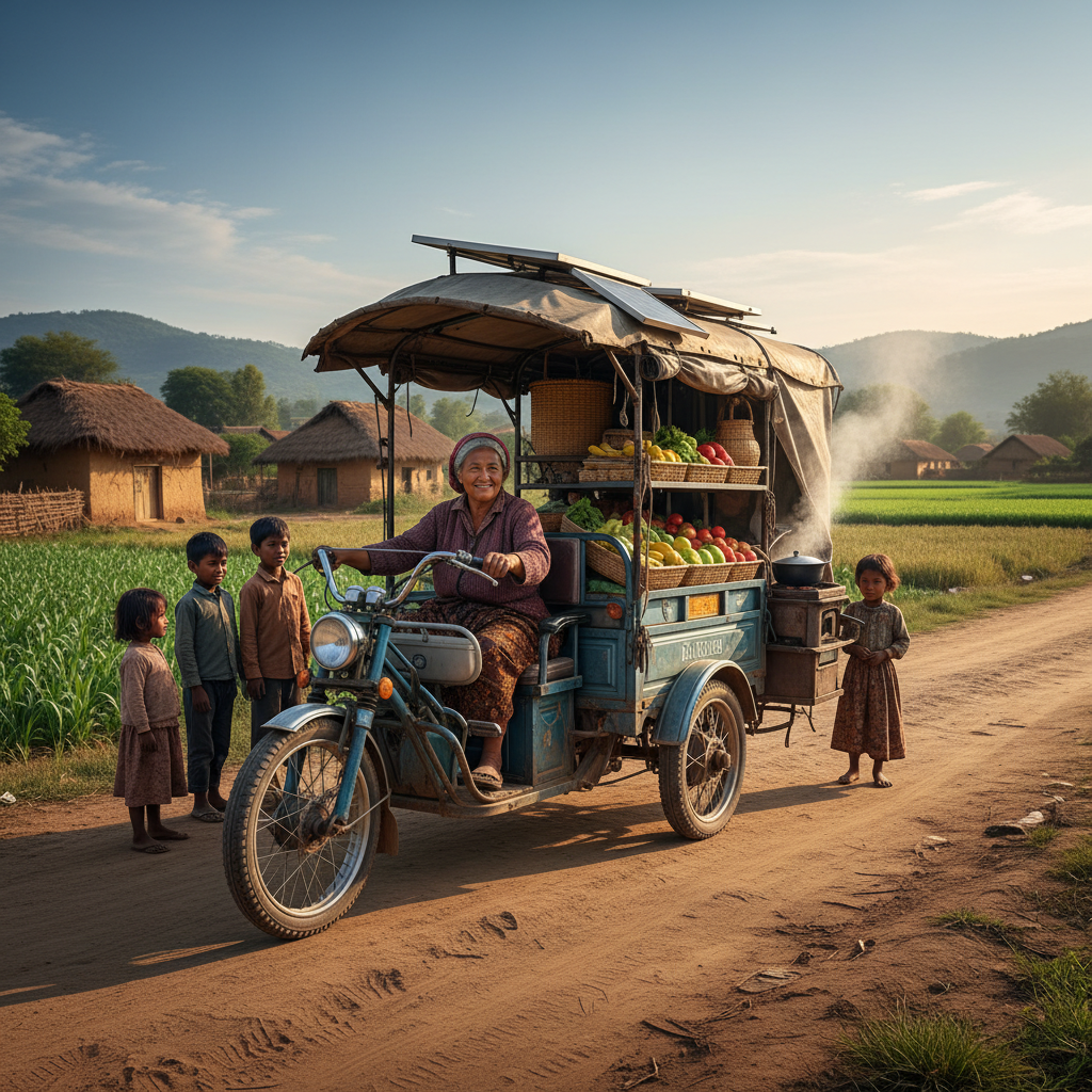 Street Vending Electric Tricycle For Rural Transportation