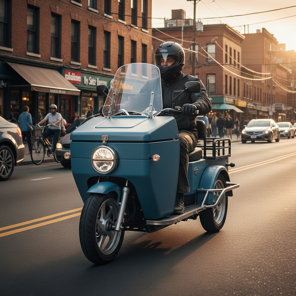 3 Wheel Delivery Motorcycle For Daily Utility And Local Commuting