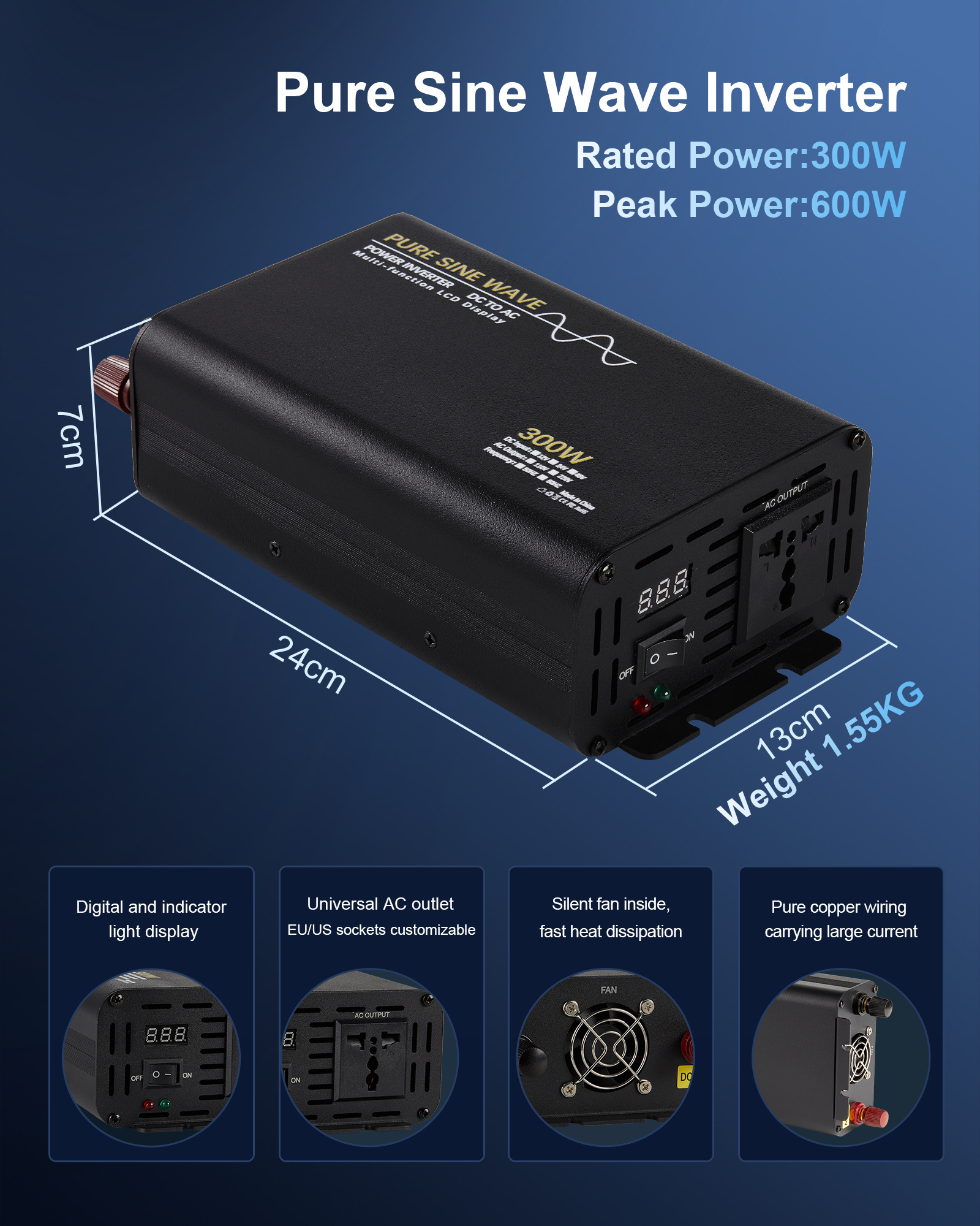 Wireless Remote Control Pure Sine Wave Inverter
