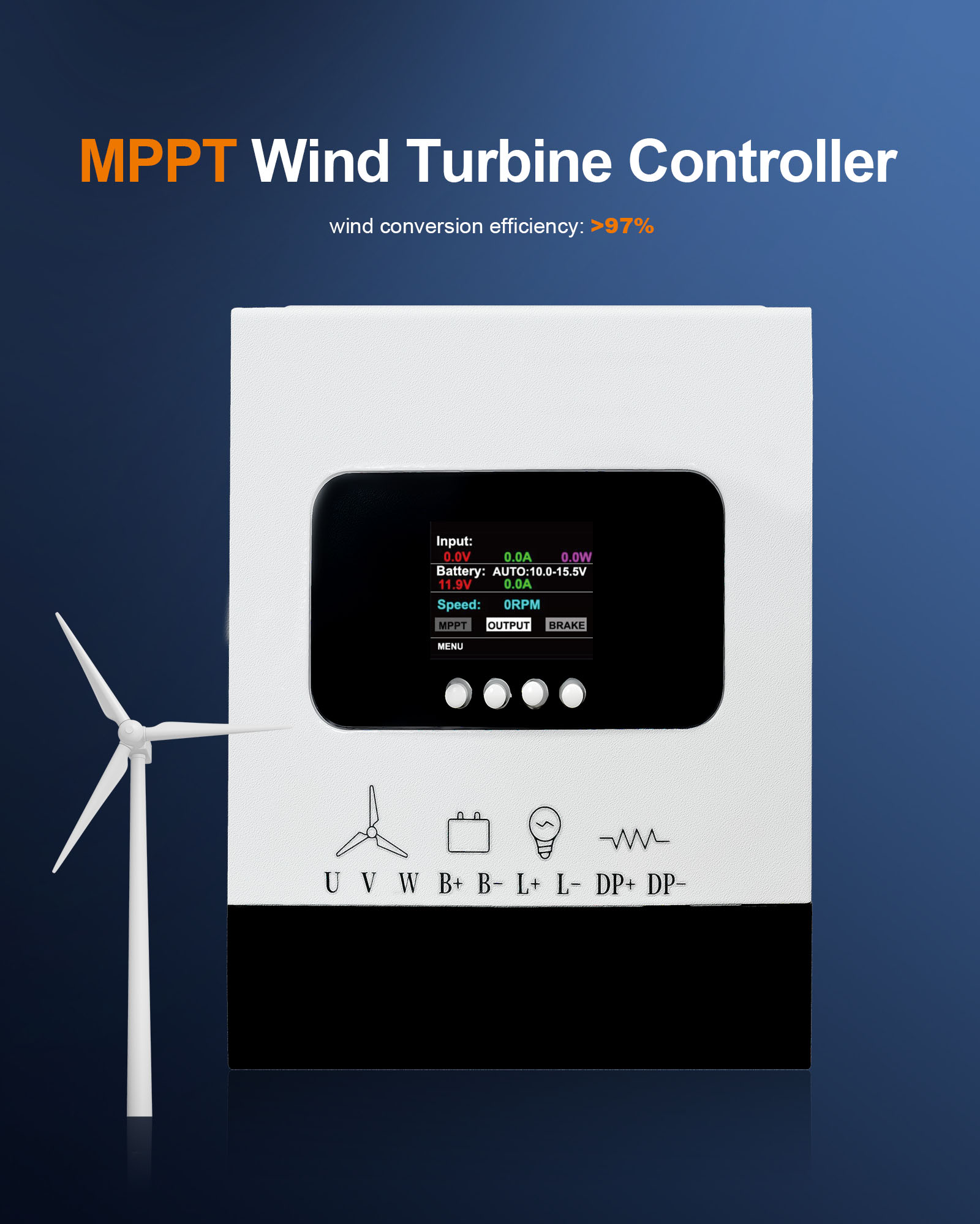 DH-FD1.0 Cost-Effective 3KW MPPT Wind Turbine Charge Controller