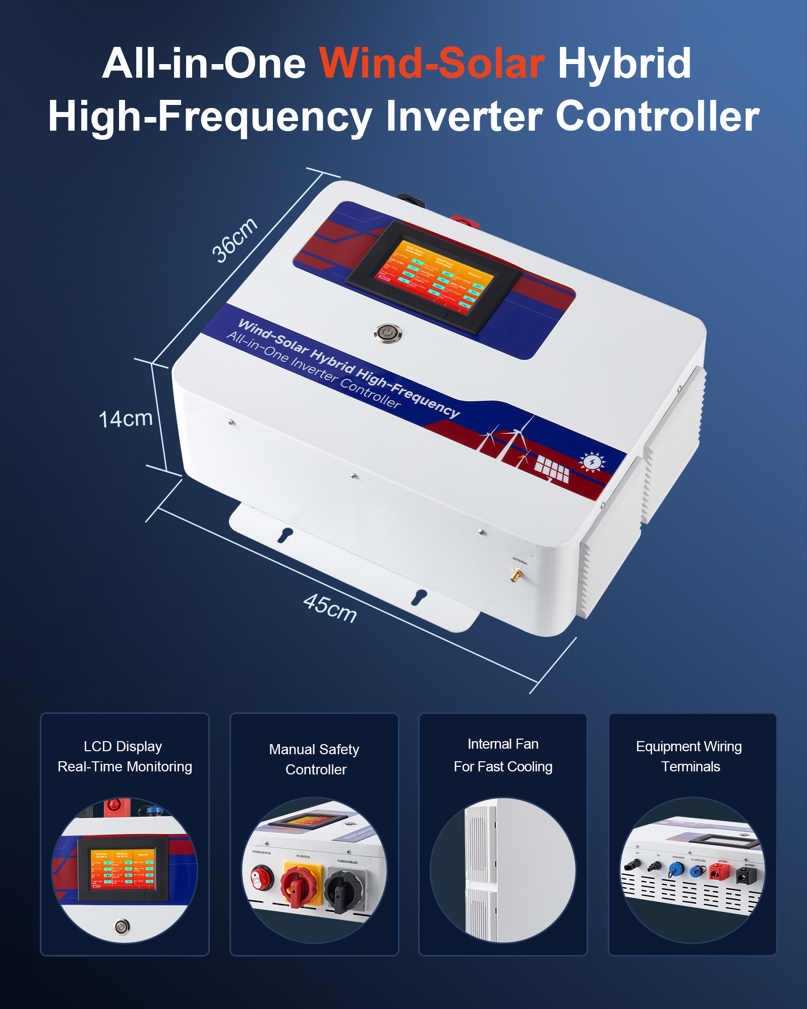 WIND-SOLAR HYBRID HIGH-FREQUENCY ALL-IN-ONE INVERTER CONTROLLER