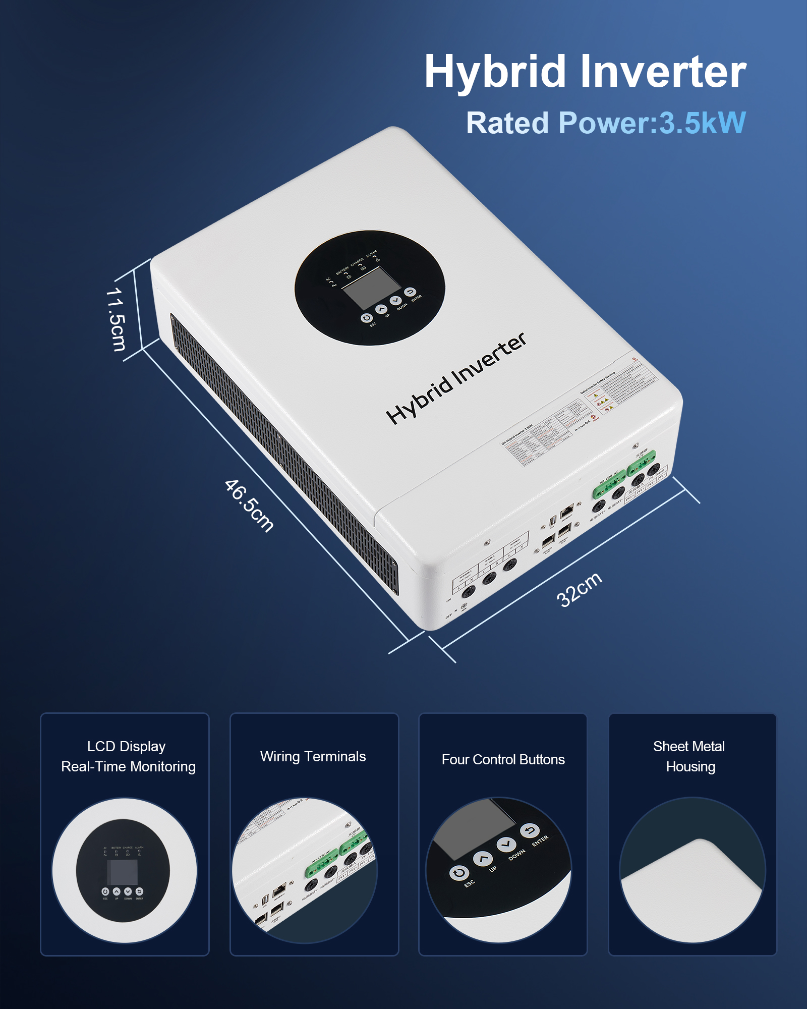 HYBRID INVERTER 3.5KW/6.5KW/12KW (DH-HI Series)