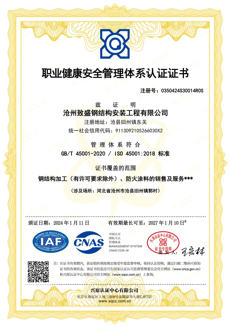 ISO 45001 Occupational Health and Safety Certificate