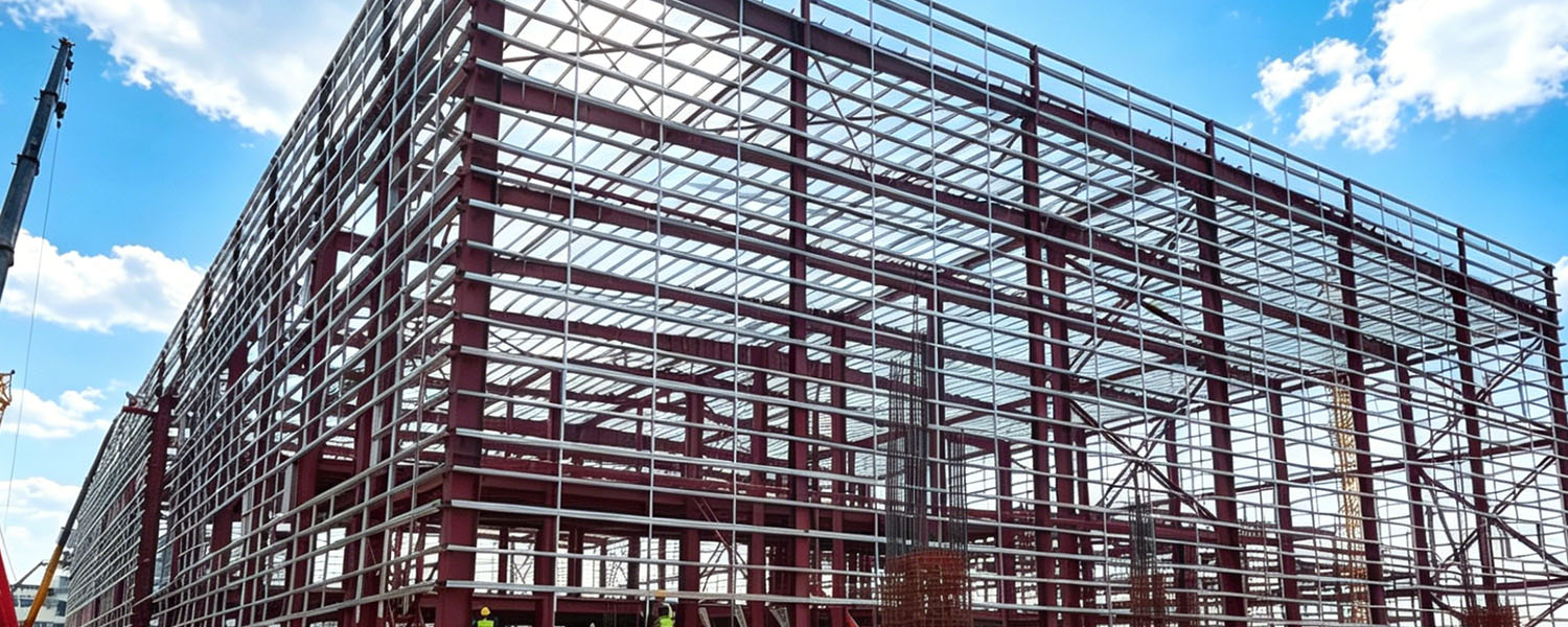 Description du produit (1) : Bâtiment métallique préfabriqué à installation rapide, ossature métallique, structures en acier, entrepôt