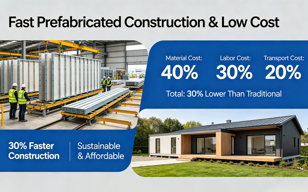 Prefabricated Steel Structure Building Garages Storage Workshop Metal Frame Warehouse Application 2