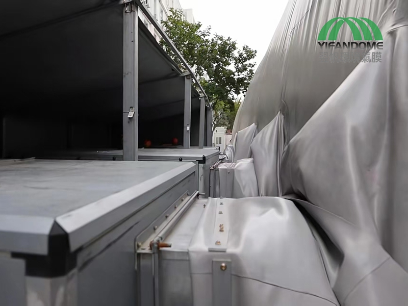 Air dome inflation connection point