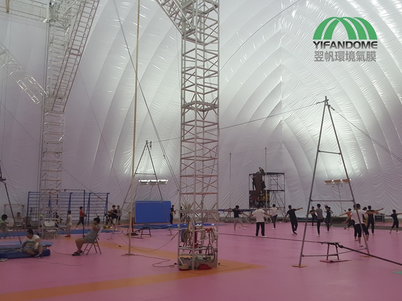 Elevated Props inside Air Dome