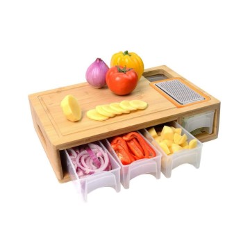 Bamboo Cutting Board with 4 Containers & 4 Graters | HB01310