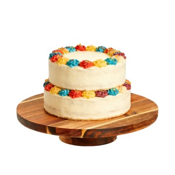 Elegant Acacia Wood Cake Stand from China Suppliers | Round Dessert Display by Factory, 33cm Diameter