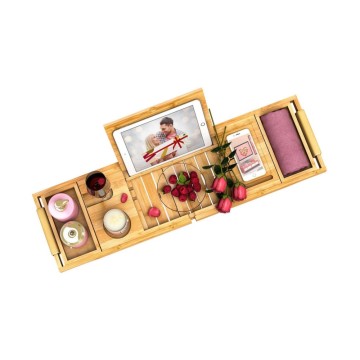 Extendable Bamboo Bathtub Tray | Luxury Spa Caddy for Tub