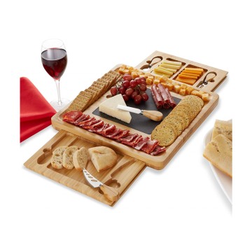 Premium 36cm Bamboo Charcuterie Board with Slate Insert - Top China Suppliers & Factory Expertise