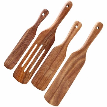 Luxury 4-Piece Acacia Wood Spatula Set | Handcrafted Quality