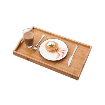 Premium Bamboo Service Tray | Rectangular Tray with Handles