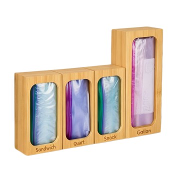 Organizer Kantong Ziplock Bambu Modular 4-in-1 | Set Laci