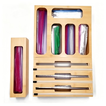 Organizer Tas Bambu Modular 9-in-1 & Dispenser Pembungkus Tiga Lapis