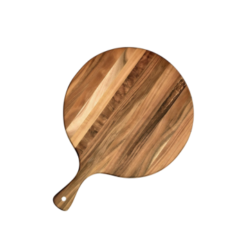Premium Acacia Wood Round Pizza Board with Handle | 12 Inch