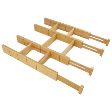 Adjustable Bamboo Drawer Dividers | 43.5-56cm Expandable Set