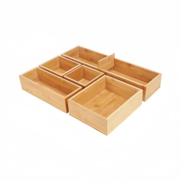 5-in-1 Modular Bamboo Drawer Organizer Set | Versatile Storage
