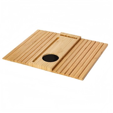 Tablo plato bra sofa banbou fleksib ak plas aparèy entegre
