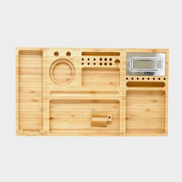 Nampan Penggulung Bambu Modular | Desain Lipat Magnetik 3-in-1