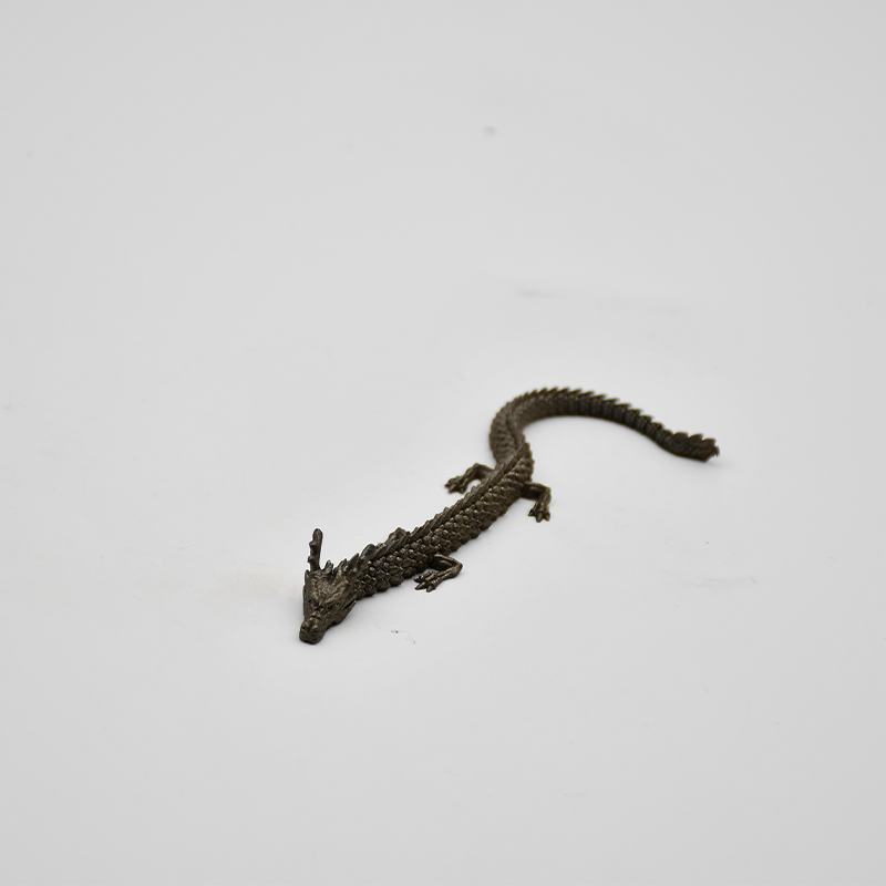 3D Printed Metal Dragon Sculpture - Detailed and Realistic Design