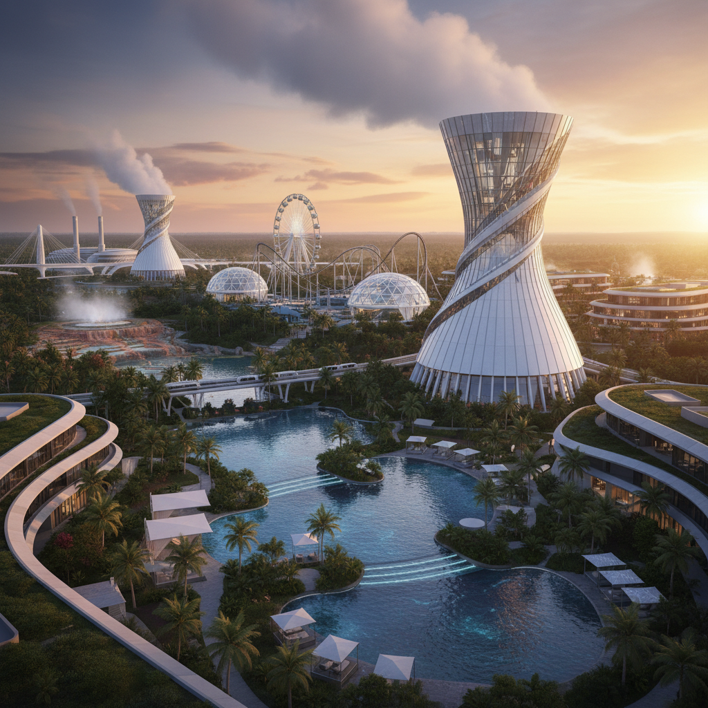 Menara Pendingin Geotermal untuk Resor Mewah & Taman Hiburan
