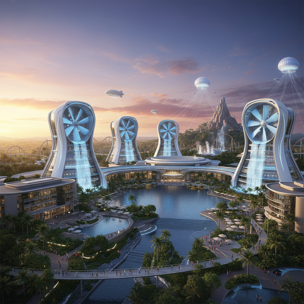 Menara Pendingin Kipas untuk Resor Mewah & Taman Hiburan