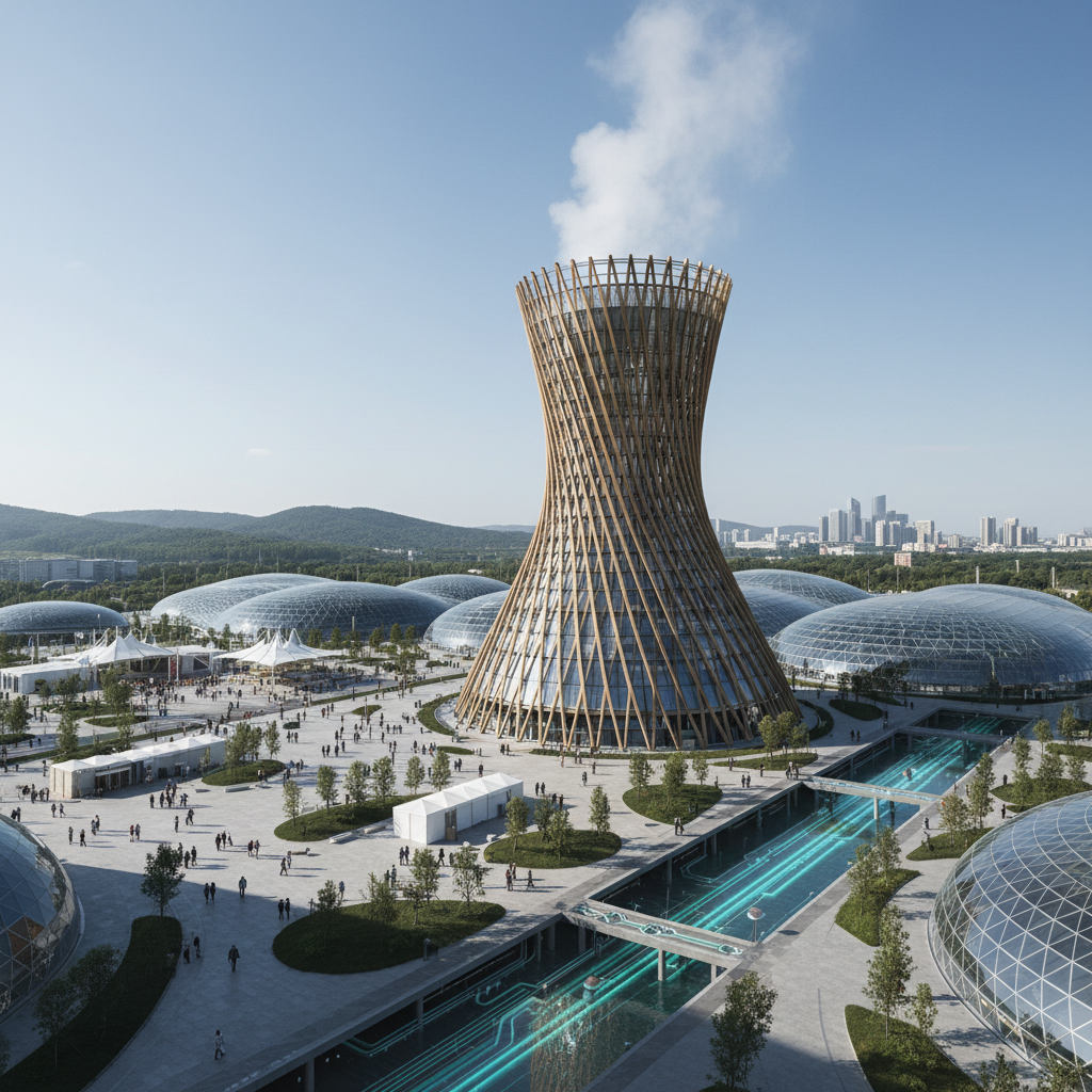 Menara Pendingin Geotermal untuk Pusat Pameran & Pameran Dagang