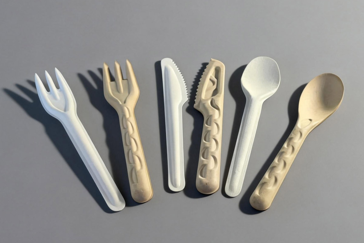 100 % kompostierbares Messer-, Gabel- und Löffelset für die Gastronomie